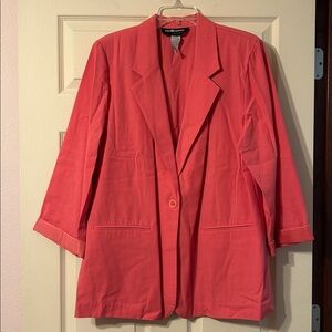 Vintage Sag Harbor Coral Pink Blazer Jacket 16W